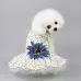 Pet Clothing Dog Cat Spring and Summer Breathable Daisy Skirt Blue Flower