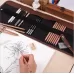 Beginner Sketching Tools 18 PCS Sketching Pencils  Charcoal Pencil  Erasers  Pen Curtain  Art Knife  Sketching Set