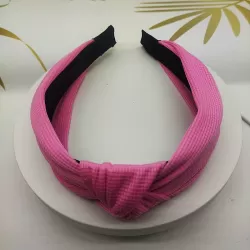 5cm Wide-brimmed Pressed Hair Solid Color Headband Bright Pink