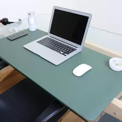 Multifunction Business PU Leather Mouse Pad Keyboard Pad Table Mat Computer Desk Mat Green