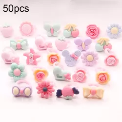 50 PCS Children Cute Cartoon Resin Flower Animal Heart Bow-knot Ring