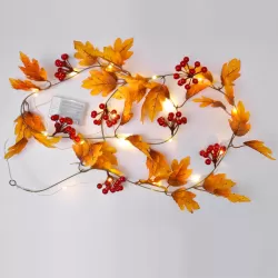 2m 10 Lights LED Decorative Light String Rhombus Leaf and Red Fruit