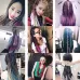 60cm 57 Black and Lake Blue Fashion Color Gradient Individual Braid Wigs Chemical Fiber Big Braids
