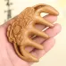 Sandalwood Carved Lotus Leaf Shape Handmade Comb Multifunctional Meridian Massage Thickening Health Comb Massage Comb