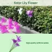 Simulated Lily Flower 4 Heads Solar Powered Outdoor IP55 Waterproof LED Decorative Lawn Lamp Colorful Light