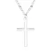Women Fashion Bright Electroplating Cross Jewelry Necklace Silver