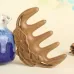 Sandalwood Carved Lotus Leaf Shape Handmade Comb Multifunctional Meridian Massage Thickening Health Comb Massage Comb