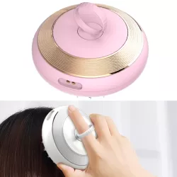 Scalp Medicine Apparatus Hair Growth Fluid Introducer Head Massager Pink Gold