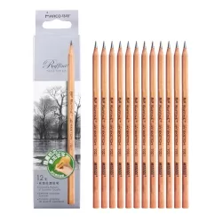 12pcs in Box Marco 7001 Sketch Pencil Children Original Wooden Word Learning Stationery Art Calligraphy Drawing 2B Pencil