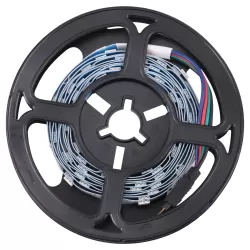 2m 12V 2A 100-240V Bare Board 5050 SMD RGB LED Rope Light 30 LED/m with 24-key Remote Control EU Plug