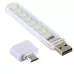 8LEDs 5V 200LM USB LED Book Light Portable Night Light with Micro Adapter White Light