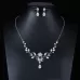 Elegant Simple Bridal Wedding Earrings Zircon Necklace Set
