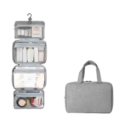 13552A Travel Waterproof Foldable Toiletry Bag Cosmetic Bag with Hook