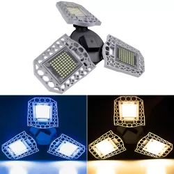 100W LED Industrial Mining Light Waterproof Light Sensor Folding Tri-Leaf Garage Lamp White Light