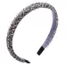 Handmade Fine-edged Fabric Headband Crystal Headband Gray