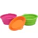 Portable Stretchable Silicon Food Feeder Dish Serving Bowl Water Container for Cat Dog Pet Random Color Delivery