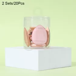 2 Sets  20pcs Packaging Random Color Delivery Mini Leather Wet and Dry Makeup Finger Puff