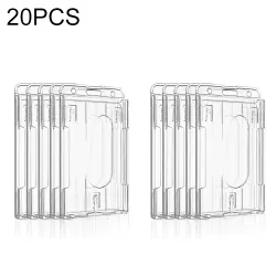 20 PCS Hard Plastic ID Badge Card Holder Integrated Injection Molded Transparent Double-sided Card Holder