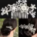Wedding Hair Clips Romantic Crystal Pearl Flower Hairpin Rhinestone Tiara Bridal Crown Hair Pins Bride Hair Comb White