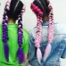 60cm 57 Black and Lake Blue Fashion Color Gradient Individual Braid Wigs Chemical Fiber Big Braids