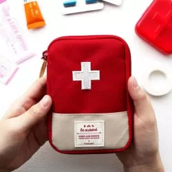 Outdoor Traveling Carry-On First Aid Small Medicine Bag Portable Mini Organizer Medical Bag Red