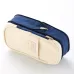 Angoo Cotton And Linen Large Capacity Pencil Stationery Bag Navy and Beige