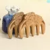 Sandalwood Carved Lotus Leaf Shape Handmade Comb Multifunctional Meridian Massage Thickening Health Comb Massage Comb
