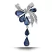 Women Drill Droplet Butterfly-knotted Brooch