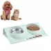 Stainless Steel Pet Bowl Slope Plastic Anti-skid Anti-splash Food Feeder