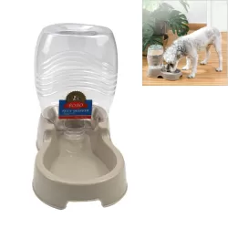 Utility Automatic Drinking Water Dispenser Detachable Bottle with Dish Feeder for Cats and Dogs Random Color Delivery