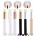 6 PCS Soft Hair Nasal Washing Brush To Remove Blackheads And Deep Cleansing Nose Pore Shrinkage Cleaning Brush Flat Head Black Silver