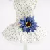 Pet Clothing Dog Cat Spring and Summer Breathable Daisy Skirt Blue Flower
