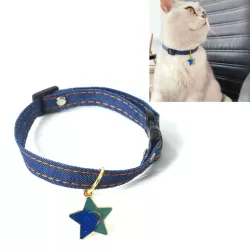 Pet Cowboy Cat Dog Collar With Bell Pet Accessories Five-pointed Star