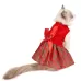 Christmas Pet Dog Plaid Butterfly Skirt
