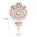 2 PCS Crown Brooch Pearl Butterfly Fringed Brooch Silver
