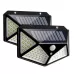 2 PCS 100 LEDs Outdoor Patio Solar Induction Wall Light Adjustable Balcony Garden Lighting Small Street Light