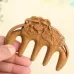 Sandalwood Carved Lotus Leaf Shape Handmade Comb Multifunctional Meridian Massage Thickening Health Comb Massage Comb