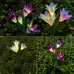 Simulated Lily Flower 4 Heads Solar Powered Outdoor IP55 Waterproof LED Decorative Lawn Lamp Colorful Light