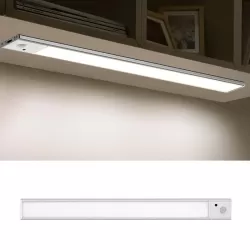 20cm Rechargeable Motion Sensor Light Bar Cabinet Wardrobe Lamp With Remote Control Silver