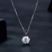 MSN003 S925 Sterling Silver Sparkling O Chain Necklace Moissanite Pendant