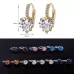 Cute Heart Real 925 Sterling Silver Cubic Zirconia Stone Earrings