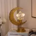 LED Wrought Iron Moon Shape Atmosphere Bedroom Table Lamp Moon Star