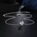 Crystal Heart Pendant Necklace Female Short Chain Necklace Silver