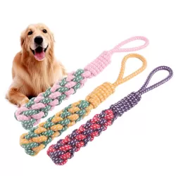 3 PCS Pet Hand-pulled Chewing Toy Dog Molar Cotton Rope Color Random Delivery