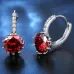 925 Sterling Silver Women Shiny Shape Micro-inserts Zircon Earrings Water Blue