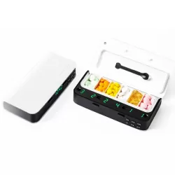 XM-ZY02 Intelligent Electronic Small Pill Box Separate Warehouse To Remind The Elderly To Take Medicine Regularly Portable Pill Box Elegant White