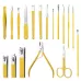 18 In 1 Yellow Nail Clipper Set Manicure Set Stainless Steel Nail Clipper Manicure Tool