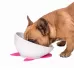 Pet Dog Ceramic Universal Non-slip Food Bowl Feeder White Bowl and Red Mat