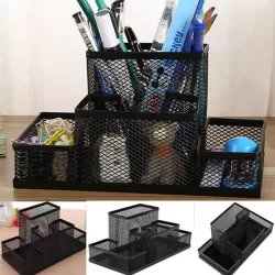 Desk Holder Organizer Metal Mesh Style Pencil Pen Holder Storage Box Home Storage Organization