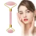 Double Head Massage Roller Natural Rose Crystal Quartz Jade Stone Anti Cellulite Wrinkle Facial Body Beauty Health Tool Pink